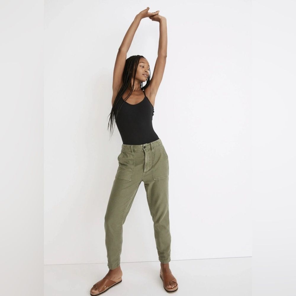 NWT Madewell Curvy Griff Tapered Fatigue Pants‎ Olive Green Size 29
